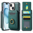 For iPhone 15 DG.MING K1 MagSafe Detachable Wallet RFID Back Cover Phone Case(Green) - iPhone 15 Cases by DG.MING | Online Shopping South Africa | PMC TechLife | Buy Now Pay Later Mobicred