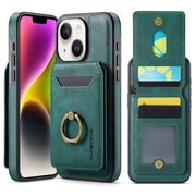For iPhone 14 Plus MAGKING K1 MagSafe Detachable Wallet RFID Back Cover Phone Case(Green)