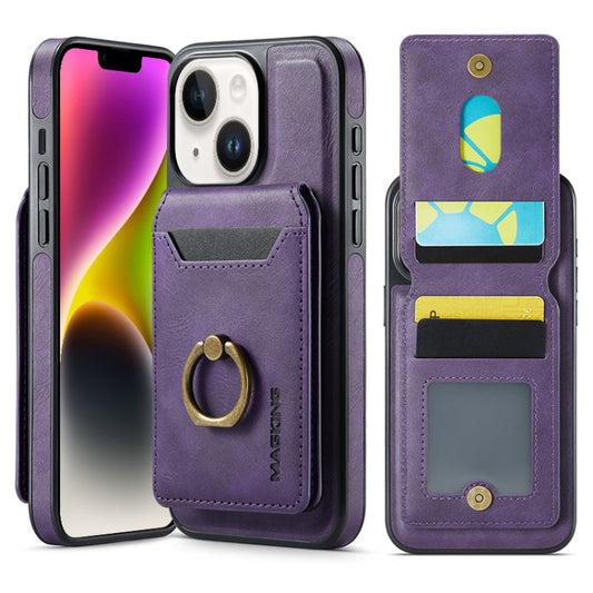 For iPhone 14 DG.MING K1 MagSafe Detachable Wallet RFID Back Cover Phone Case(Purple) - free shipping - PMC Jewellery - Order now!