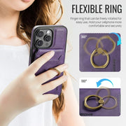 For iPhone 14 DG.MING K1 MagSafe Detachable Wallet RFID Back Cover Phone Case(Purple)