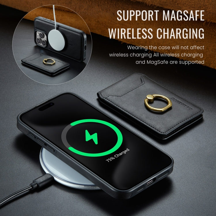 For iPhone 13 Pro Max DG.MING K1 MagSafe Detachable Wallet RFID Back Cover Phone Case(Black)