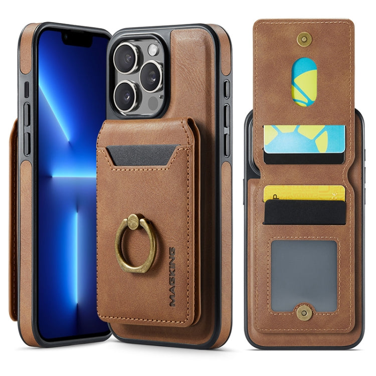 For iPhone 13 Pro Max DG.MING K1 MagSafe Detachable Wallet RFID Back Cover Phone Case(Brown) - free shipping - PMC Jewellery - Order now!