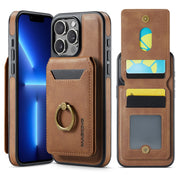 For iPhone 13 Pro DG.MING K1 MagSafe Detachable Wallet RFID Back Cover Phone Case(Brown)