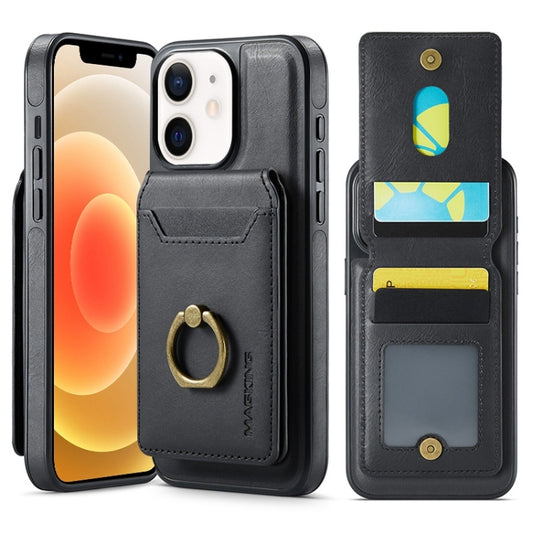For iPhone 12 DG.MING K1 MagSafe Detachable Wallet RFID Back Cover Phone Case(Black) - free shipping - PMC Jewellery - Order now!