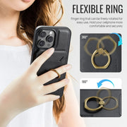 For iPhone 12 DG.MING K1 MagSafe Detachable Wallet RFID Back Cover Phone Case(Black)