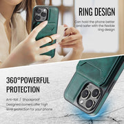 For iPhone 12 DG.MING K1 MagSafe Detachable Wallet RFID Back Cover Phone Case(Green)