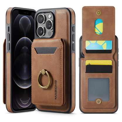 For iPhone 12 Pro Max DG.MING K1 MagSafe Detachable Wallet RFID Back Cover Phone Case(Brown) - free shipping - PMC Jewellery - Order now!
