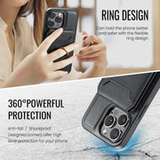 For iPhone 12 Pro DG.MING K1 MagSafe Detachable Wallet RFID Back Cover Phone Case(Black)