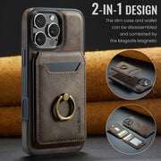 For iPhone 16 Pro Max DG.MING K1 MagSafe Detachable Wallet RFID Back Cover Phone Case(Coffee)