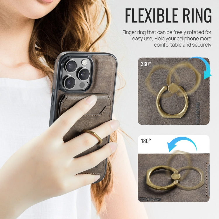 For iPhone 16 Pro Max DG.MING K1 MagSafe Detachable Wallet RFID Back Cover Phone Case(Coffee)