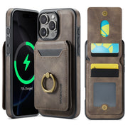 For iPhone 16 Pro DG.MING K1 MagSafe Detachable Wallet RFID Back Cover Phone Case(Coffee)