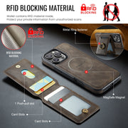 For iPhone 16 Pro DG.MING K1 MagSafe Detachable Wallet RFID Back Cover Phone Case(Coffee)