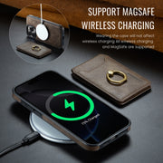 For iPhone 16 Pro DG.MING K1 MagSafe Detachable Wallet RFID Back Cover Phone Case(Coffee)