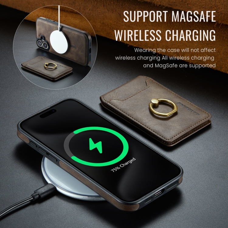 For iPhone 16 Plus DG.MING K1 MagSafe Detachable Wallet RFID Back Cover Phone Case(Coffee) - free shipping - PMC Jewellery - Order now!