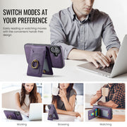 For iPhone 16 Plus DG.MING K1 MagSafe Detachable Wallet RFID Back Cover Phone Case(Purple)