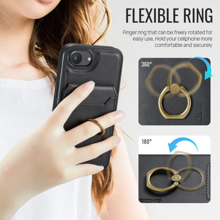 For iPhone 16e DG.MING K1 MagSafe Detachable Wallet RFID Back Cover Phone Case(Black) - free shipping - PMc TechLife - Order now!