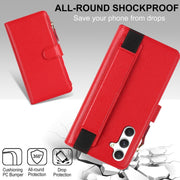 For Samsung Galaxy S24+ 5G Wristband Holder Zipper Purse RFID Leather Phone Case(Red)