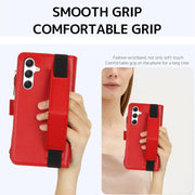 For Samsung Galaxy S24+ 5G Wristband Holder Zipper Purse RFID Leather Phone Case(Red)