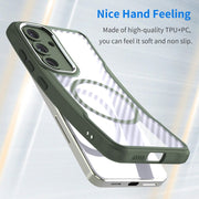 For Samsung Galaxy S25 5G Carbon Fiber Texture MagSafe Translucent Phone Case(Green)