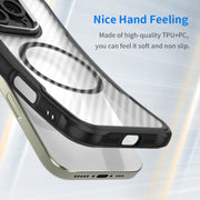 For Samsung Galaxy S25+ 5G Carbon Fiber Texture MagSafe Translucent Phone Case(Black)