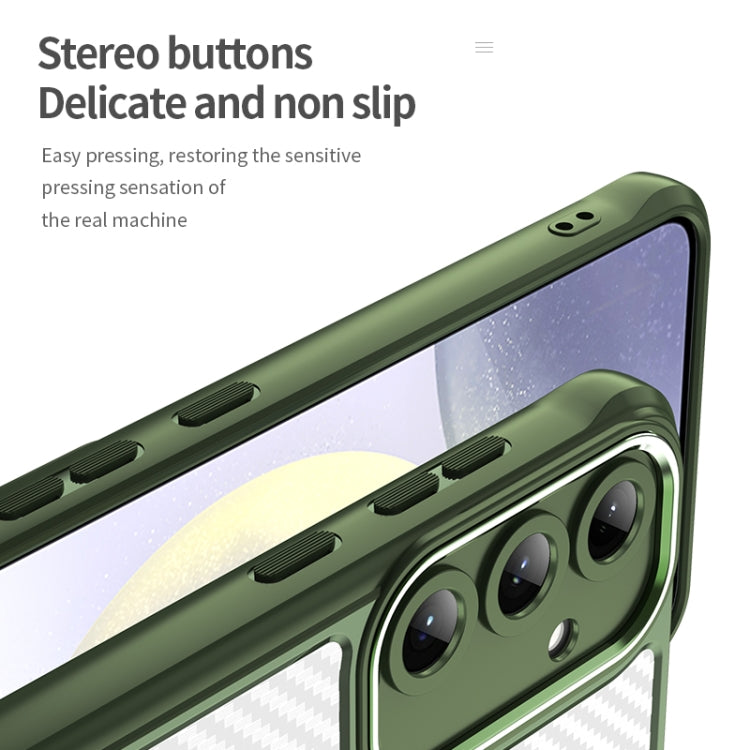 For Samsung Galaxy S25+ 5G Carbon Fiber Texture MagSafe Translucent Phone Case(Green) - Galaxy S25+ 5G Cases by PMC Jewellery | Online Shopping South Africa | PMC Jewellery | Buy Now Pay Later Mobicred