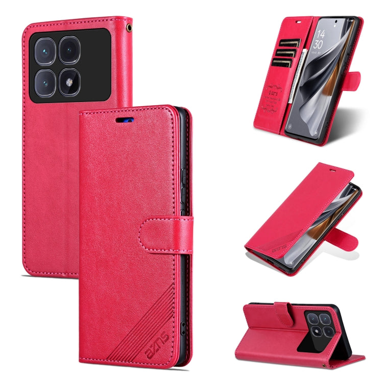 For Redmi K70 Ultra AZNS Sheepskin Texture Flip Leather Phone Case(Red) - free shipping - PMC Jewellery - Order now!