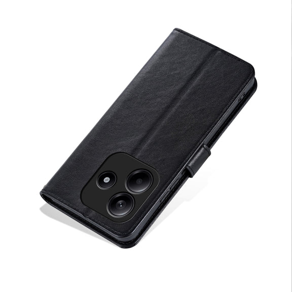 For Redmi Note 14 5G AZNS Sheepskin Texture Flip Leather Phone Case(Black)