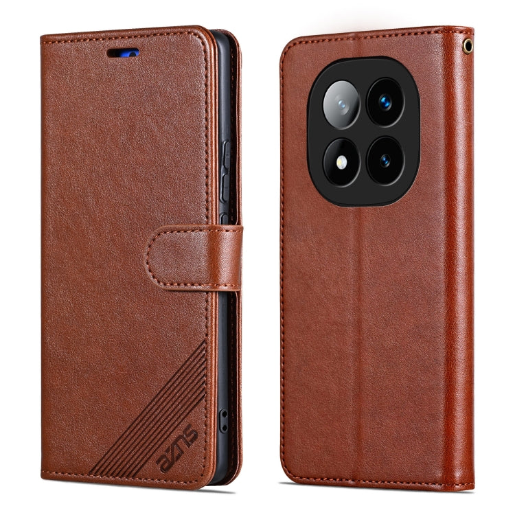 For Redmi Note 14 Pro 5G AZNS Sheepskin Texture Flip Leather Phone Case(Brown) - free shipping - PMC Jewellery - Order now!