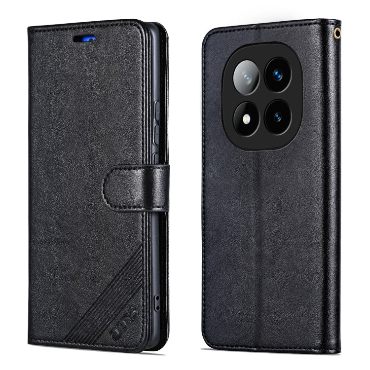 For Redmi Note 14 Pro 5G AZNS Sheepskin Texture Flip Leather Phone Case(Black)