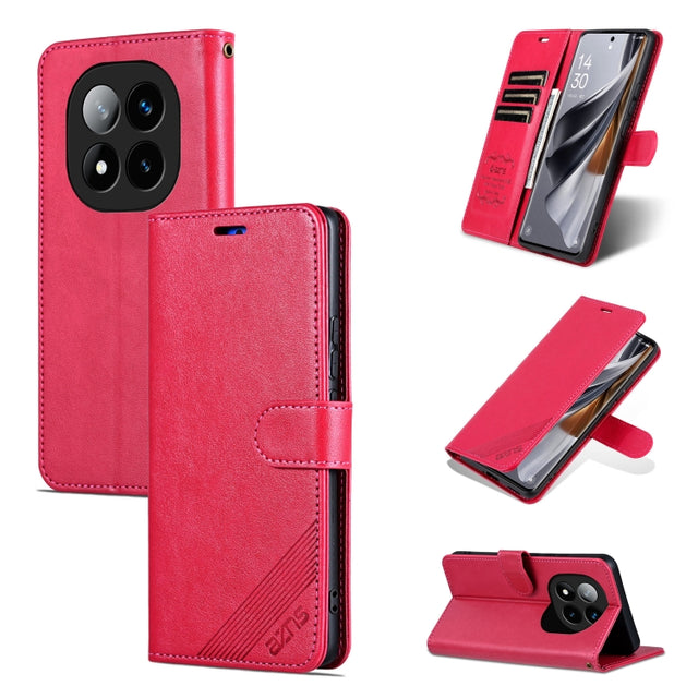 For Redmi Note 14 Pro 5G AZNS Sheepskin Texture Flip Leather Phone Case(Red)