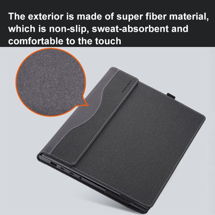 For MicroSoft Surface Laptop 15 inch Leather Laptop Shockproof Protective Case with Stand(Black)