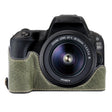 For Canon EOS 200D II / 200D Buffalo Texture PU Leather Camera Half Case Base(Green) - Half Case by PMC TechLife | Online Shopping South Africa | PMC TechLife | Buy Now Pay Later Mobicred