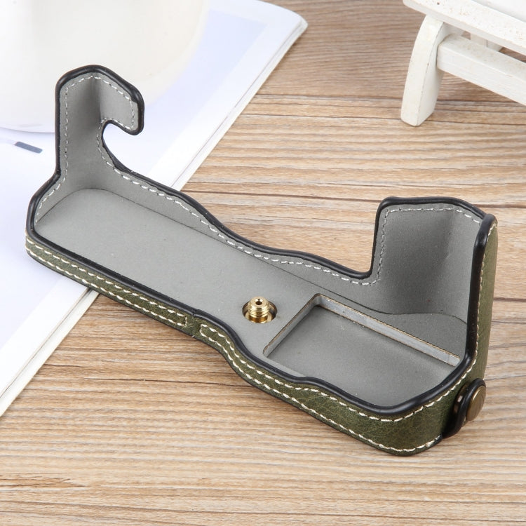 For FUJIFILM X-T1 Buffalo Texture PU Leather Camera Half Case Base(Green) - Half Case by PMC TechLife | Online Shopping South Africa | PMC TechLife | Buy Now Pay Later Mobicred