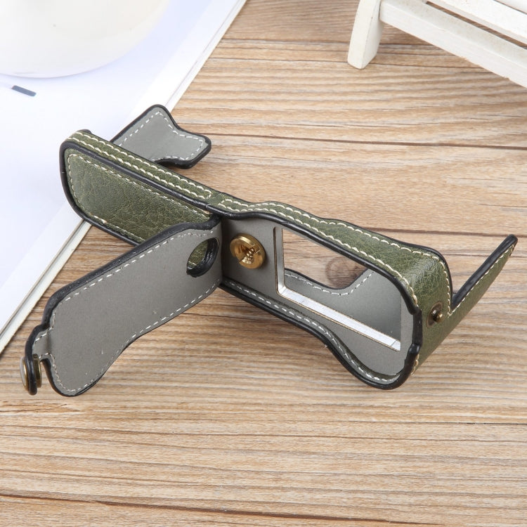 For FUJIFILM X-T1 Buffalo Texture PU Leather Camera Half Case Base(Green) - Half Case by PMC TechLife | Online Shopping South Africa | PMC TechLife | Buy Now Pay Later Mobicred