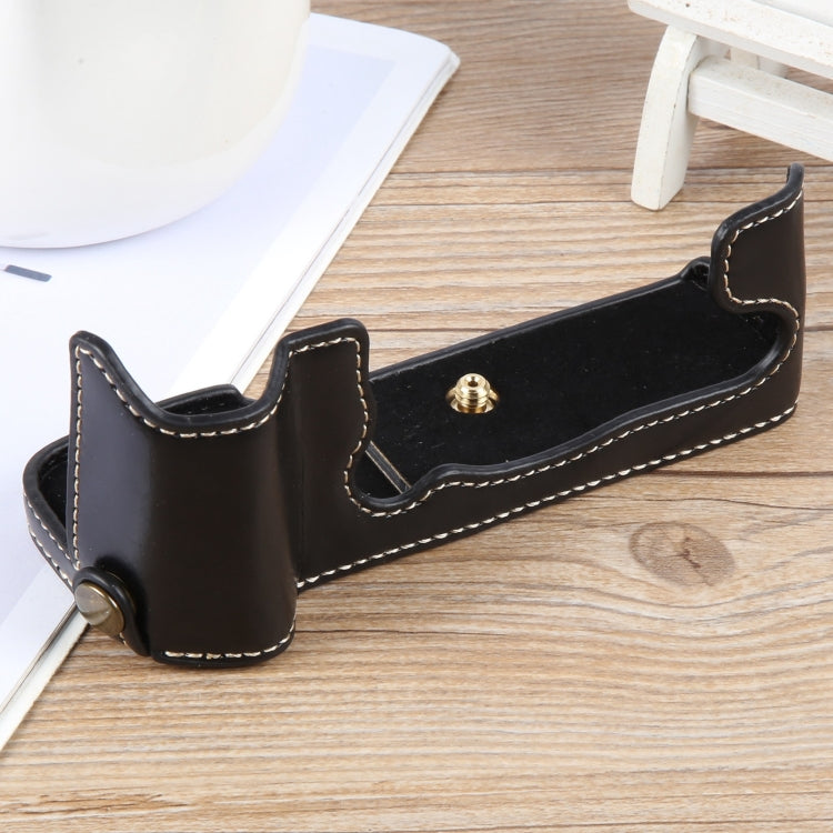 For FUJIFILM X-T5 Glossy PU Leather Camera Half Case Base(Black) - Half Case by PMC TechLife | Online Shopping South Africa | PMC TechLife | Buy Now Pay Later Mobicred