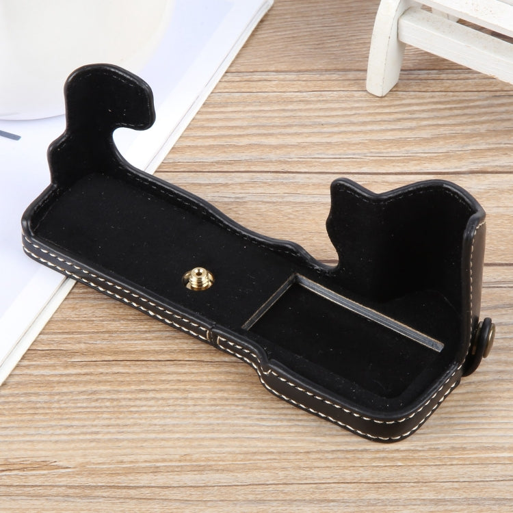 For FUJIFILM X-T5 Glossy PU Leather Camera Half Case Base(Black) - Half Case by PMC TechLife | Online Shopping South Africa | PMC TechLife | Buy Now Pay Later Mobicred