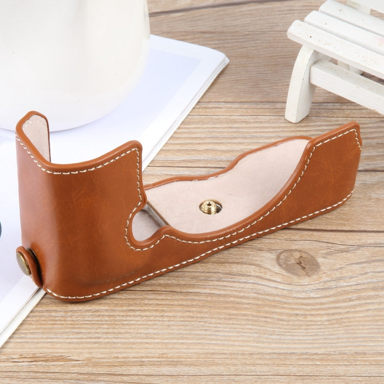 For Nikon ZFC Glossy PU Leather Camera Half Case Base(Brown) - Half Case by PMC TechLife | Online Shopping South Africa | PMC TechLife | Buy Now Pay Later Mobicred