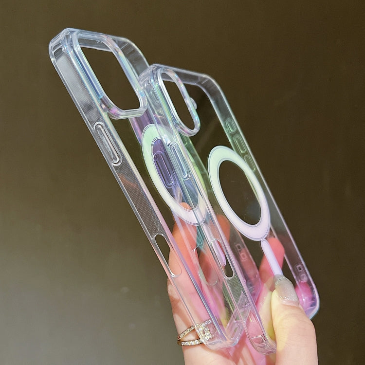 For iPhone 16 Gradient Color MagSafe Airbag Full Coverage Phone Case(Rainbow)