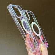 For iPhone 16 Plus Gradient Color MagSafe Airbag Full Coverage Phone Case(Rainbow)