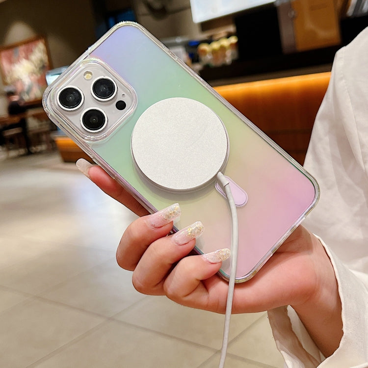 For iPhone 16e Gradient Color MagSafe Airbag Full Coverage Phone Case(Rainbow)