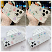 For iPhone 16 Pro Max Cosmic Star Glitter Epoxy TPU Phone Case(Transparent Purple)