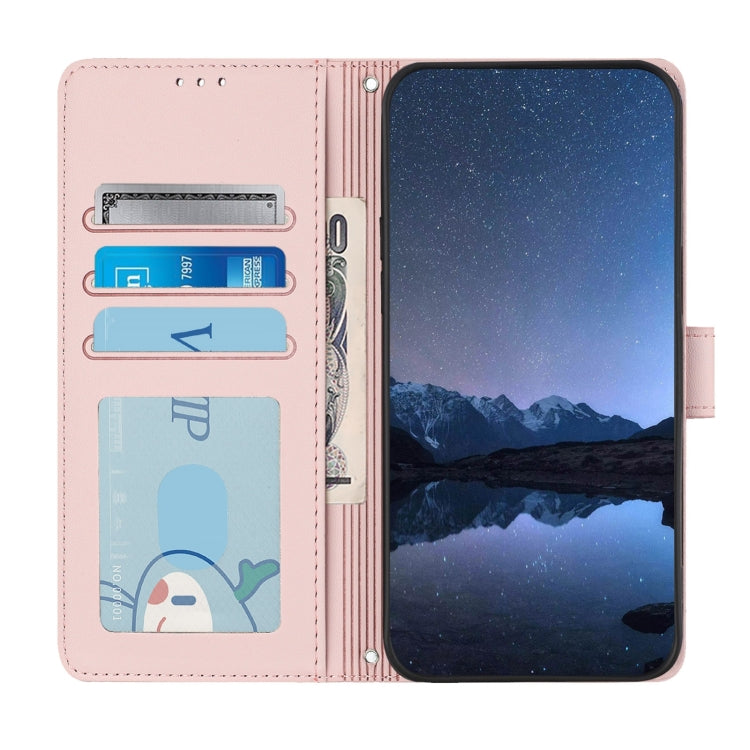 For Samsung Galaxy S25 5G Cat Rat Embossed RFID Leather Phone Case with Lanyard(Pink) - Galaxy S25 5G Cases by PMC TechLife | Online Shopping South Africa | PMC TechLife | Buy Now Pay Later Mobicred