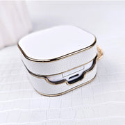 For Samsung Galaxy Buds2 / 2 Pro / Pro Litchi Texture Earbuds Box Leather Protective Case with Metal Bracelet(Beige)
