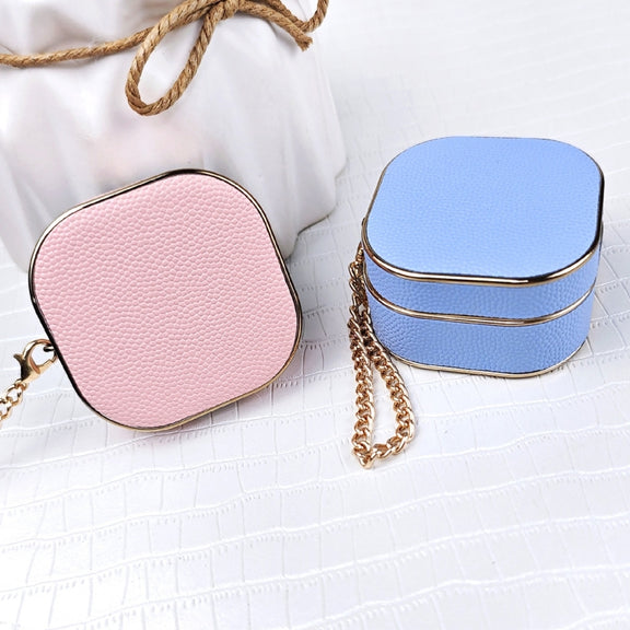 For Samsung Galaxy Buds2 / 2 Pro / Pro Litchi Texture Earbuds Box Leather Protective Case with Metal Bracelet(Beige)