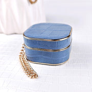 For Samsung Galaxy Buds2 / 2 Pro Crocodile Texture Earbuds Box Leather Protective Case with Metal Bracelet(Blue)