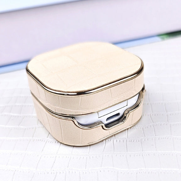 For Samsung Galaxy Buds2 / 2 Pro Crocodile Texture Earbuds Box Leather Protective Case with Metal Bracelet(Blue)