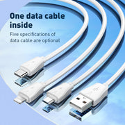 LDNIO Q334 32W Type-C + Dual USB Port Charger with 1m Micro USB Data Cable, Plug Type:EU Plug(Black)