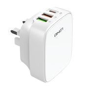 LDNIO Q334 32W Type-C + Dual USB Port Charger with 1m USB-C / Type-C to 8 Pin Data Cable, Plug Type:UK Plug(White)