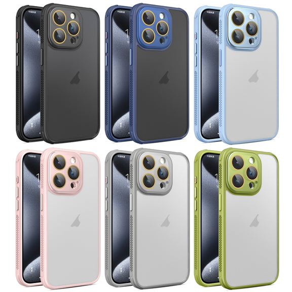 For iPhone 16 Pro Side Cooling Skin Feel Frosted Phone Case(Blue)