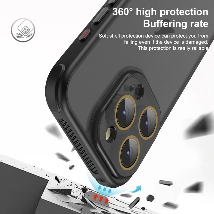 For iPhone 16 Pro Side Cooling Skin Feel Frosted Phone Case(Blue)